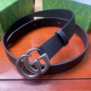💎✨Bundle & Save! 💖✨💎Gucci Marmont Black Leather Belt with Silver Buckle 85cm